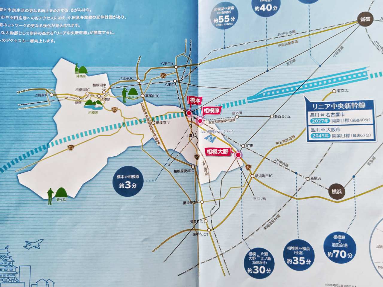 神奈川県相模原市の周辺地図「相模原市シティセールスマップ」より）