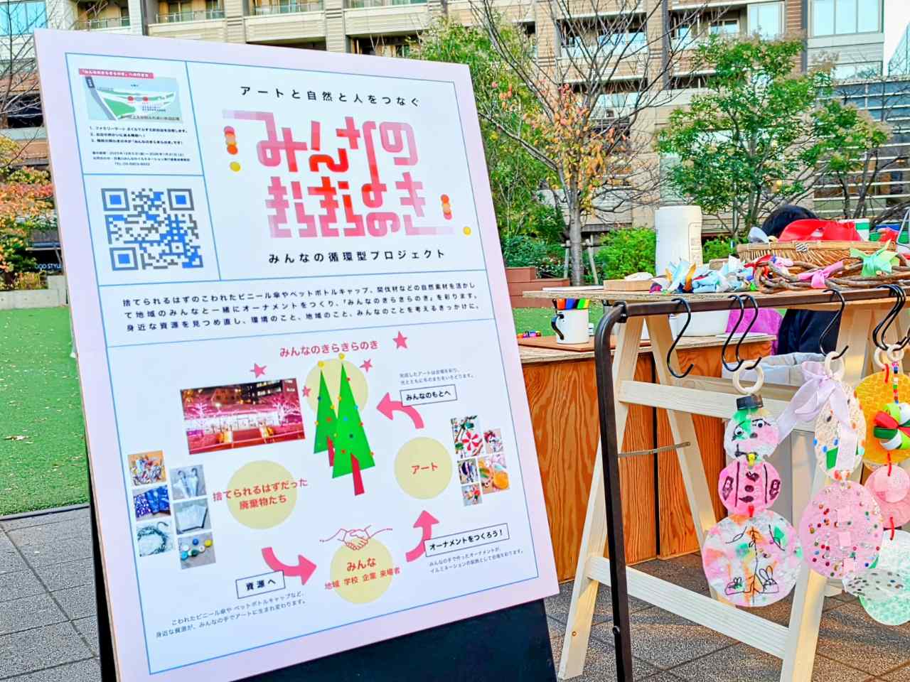 東京都品川区・「目黒川みんなのイルミネーション2025」看板(みんなのきらきらのき)