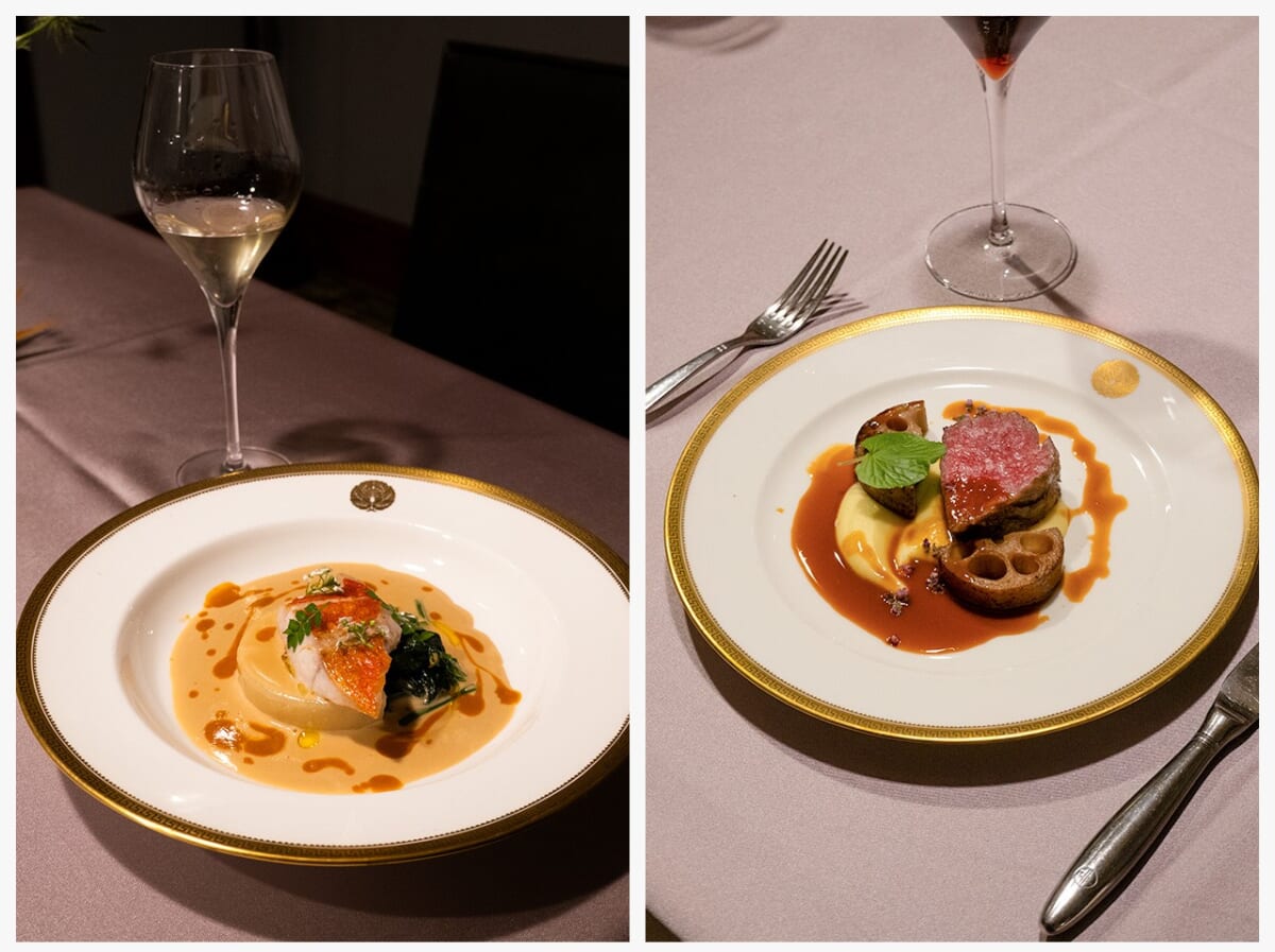 八芳園　ディナー　魚肉