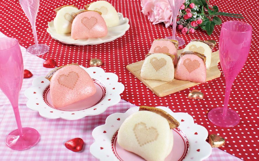 【長崎・岩崎本舗 ハート角煮まんじゅう】バレンタイン限定！シェアして楽しめる可愛いデザインに変身