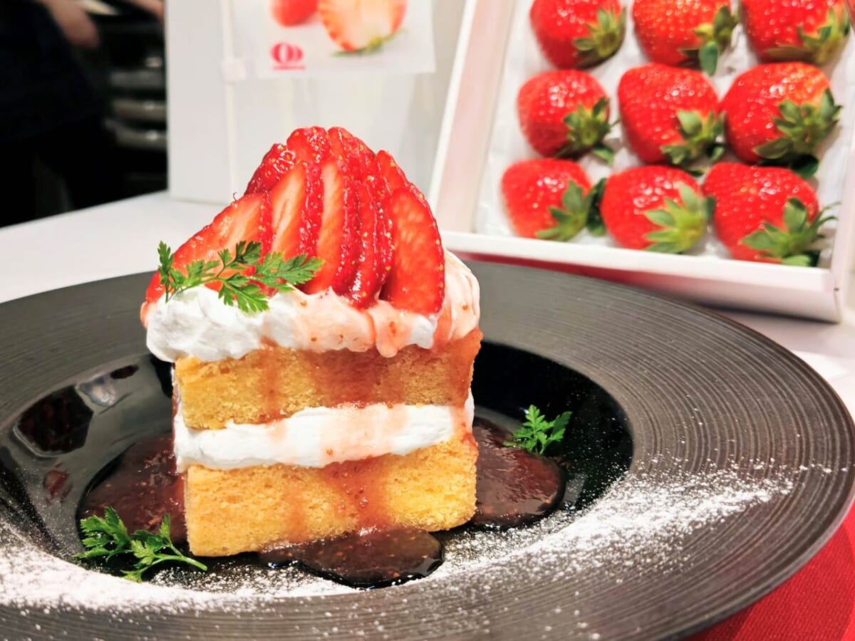 東京都港区・「とっとり・おかやま新橋館（2階ビストロ・カフェ「ももてなし家）」の「晴苺スイーツフェア2026」晴苺ケーキ