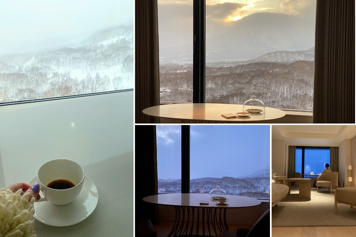 北海道ニセコ・花園にオープンした「シャレーアイビーワイス」窓辺の景色の移り変わり1