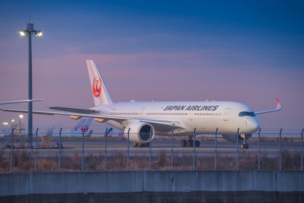京浜島つばさ公園　朝焼け　JAL