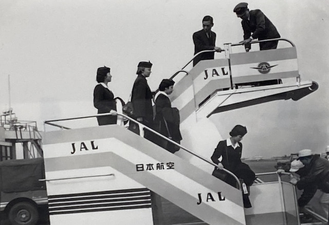 サンフランシスコ線就航当時の写真　パネルより