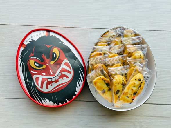 なまはげBOXしとぎ豆がきのパッケージとしとぎ豆がき