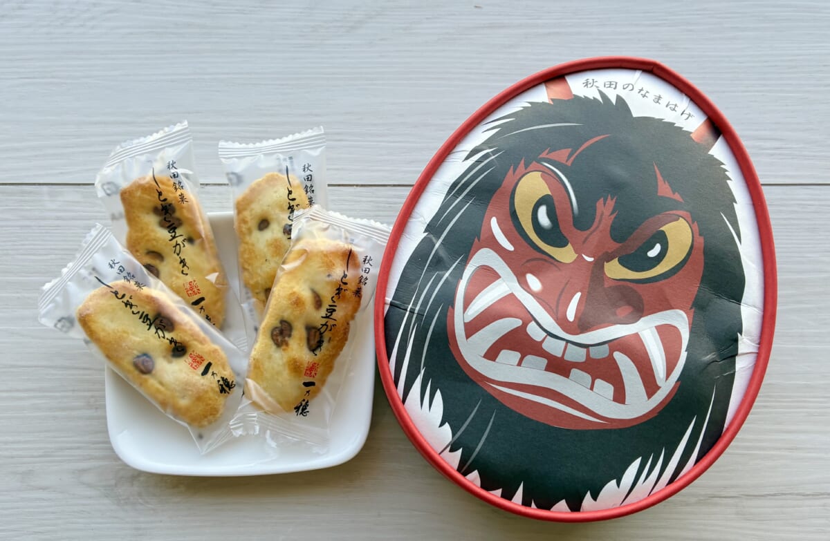 なまはげBOXしとぎ豆がきのパッケージとしとぎ豆がき