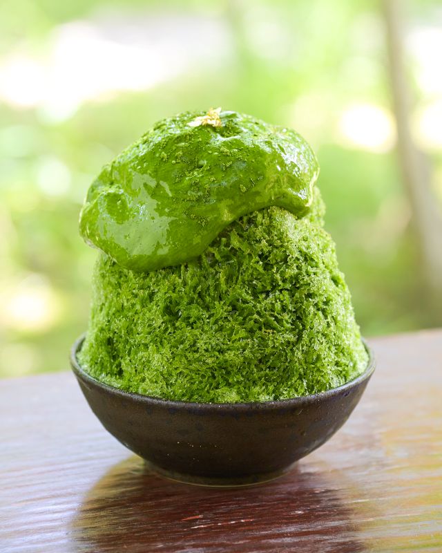 丹波産大納言小豆と宇治抹茶エスプーマ