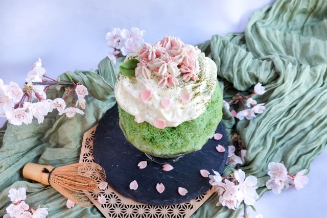 花霞の抹茶氷（はながすみのまっちゃごおり） ～抹茶のバスクチーズケーキ～