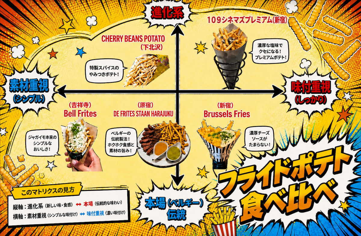 【東京ポテト巡り5選 2026】吉祥寺ベルフリッツ！下北沢チェリビ！ 話題の専門店から映画館まで