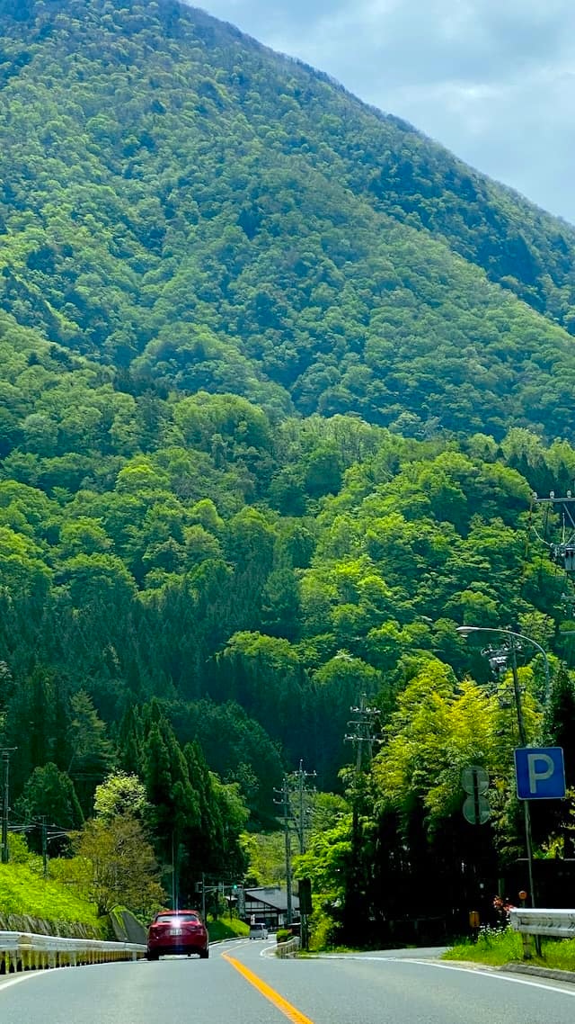 阿寺渓谷への道　木曽の山間　2