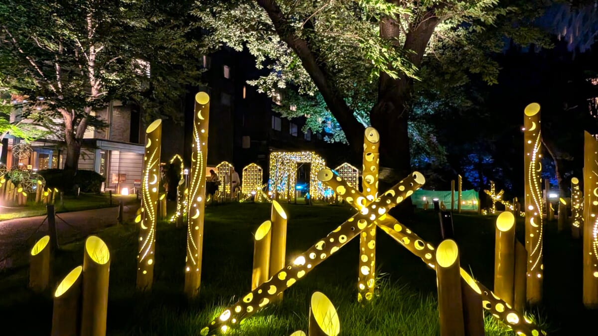 グランドプリンスホテル高輪の夏の竹あかりライトアップ「庭園」
