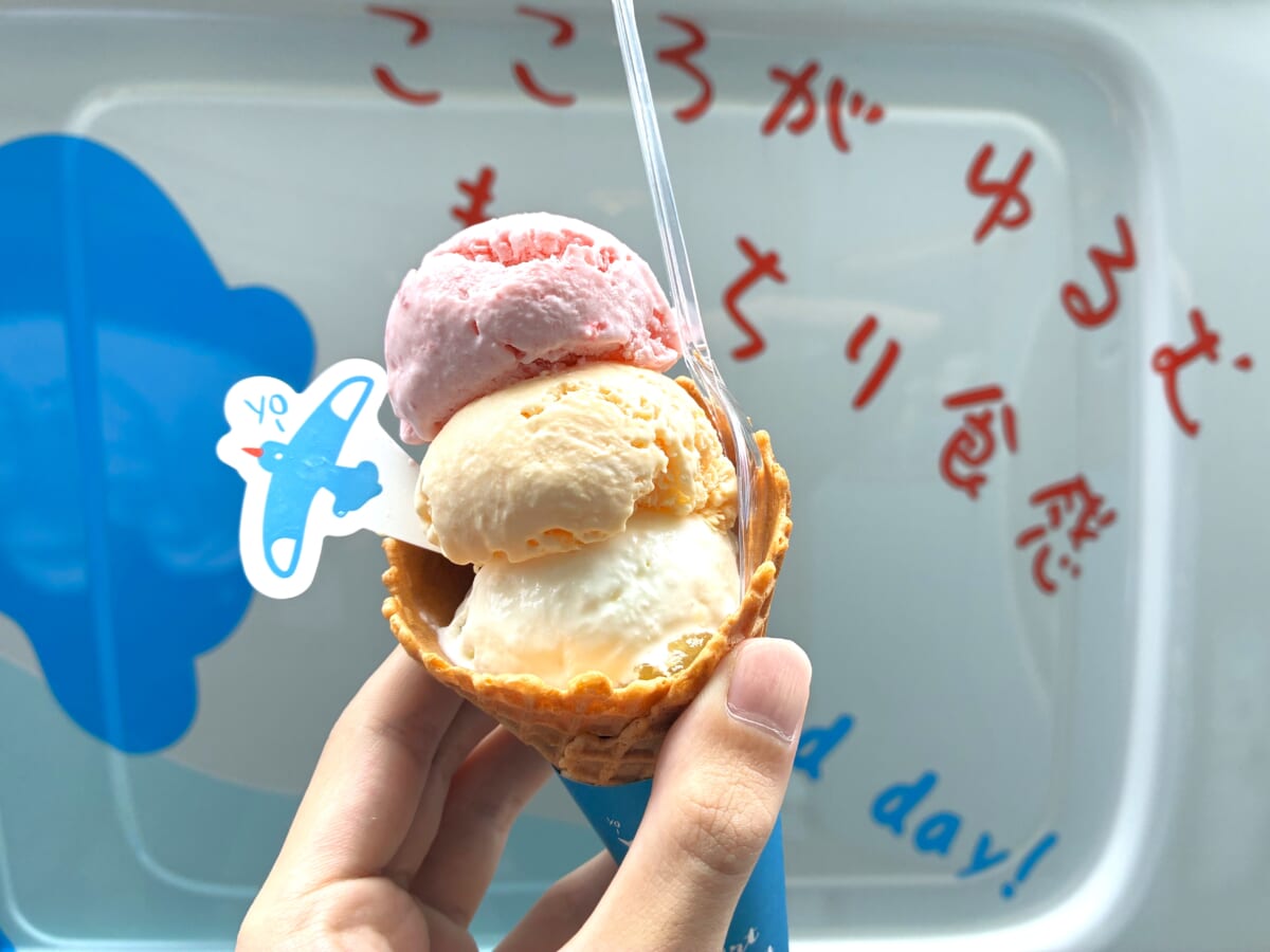 「熱海ヨーグルト&アイス2GO.」の熱海ヨーグルトアイス トリプル