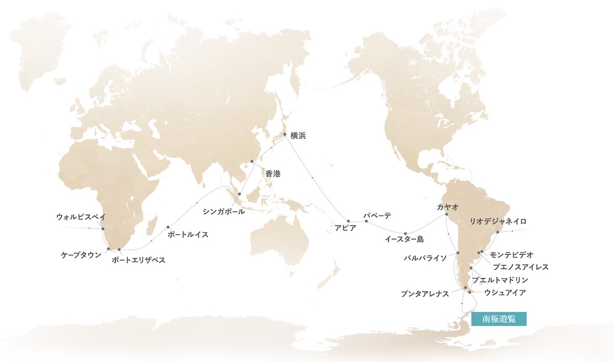 Voyage134(南極航路アフリカ&南米コース)航海マップ