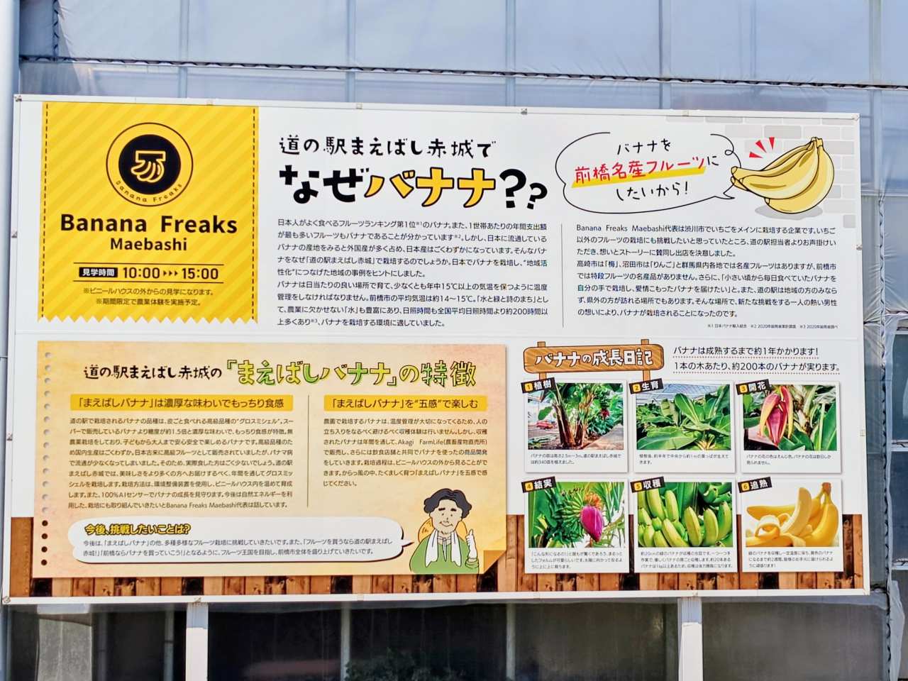 群馬県前橋市・「道の駅まえばし赤城」まえばしバナナ農園（パネル）