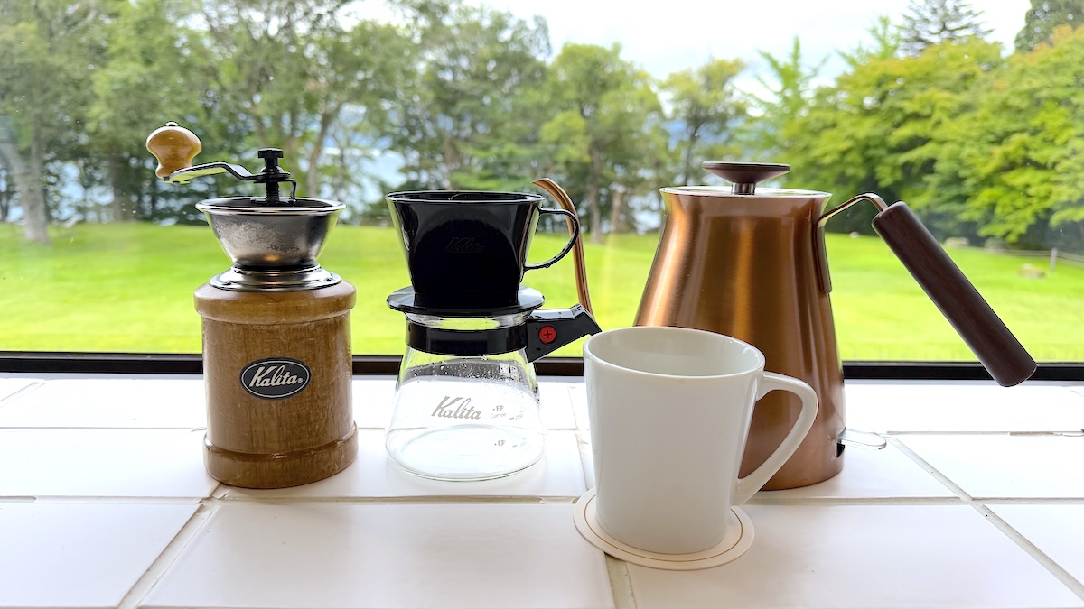 十和田プリンスホテル 客室　コーヒーミル　ドリップセット